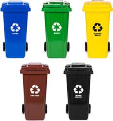 Multistore Set of 5 Trash Bins