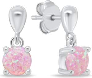 Silver earrings with pink opals EA1137WP