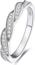 Silver ring with crystals AGG184 -
