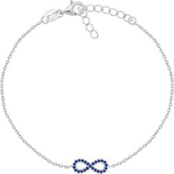 Charming silver bracelet with blue zircons