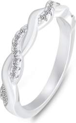 Charming silver ring with RI100W zircons