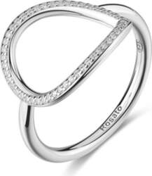 Designer silver ring with cubic zirconia