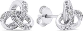 Timeless silver stud earrings with zircons