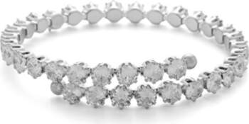 Glittering adjustable bracelet with zircons Silver