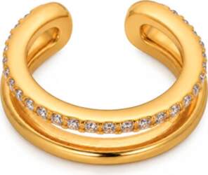Gold plated double single earring made