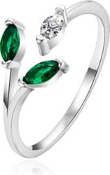 Silver open ring with zircons AGT-R40WGR