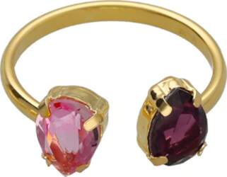Gold Plated Open Ring with Pink