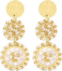 Mini Mila Blanc Doré beaded dangle