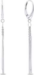 Stylish long earrings made of silver