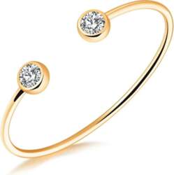 Open solid bracelet with zircons