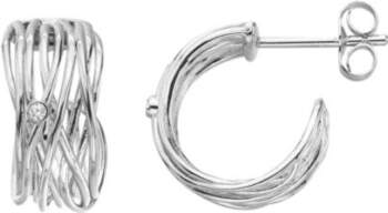 Charming silver earrings String DE895