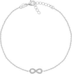 Silver anklet Infinity ANK110W
