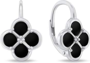 Silver Dangle Earrings Black Clover EA1284WBC