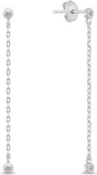 Silver dangle earrings with zircons EA1123W