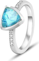 Silver ring with light blue topaz