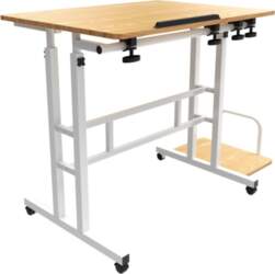 Maclean mobile desk. adjustable, MC-124 W