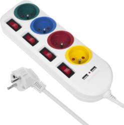 Maclean  Power strip 4 sockets 2xUSB
