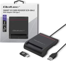 Qoltec Smart chip card scanner USB