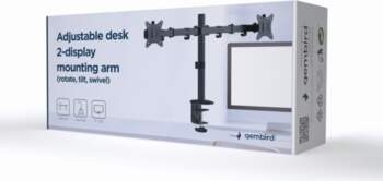 Gembird Adjustable desk 2-display mounting arm