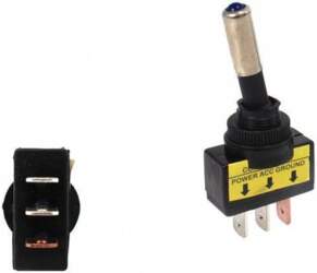 Universal Blue LED Chrome Toggle Switch