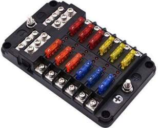 Universal 12 Circuit Fuse Box with