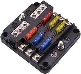 Universal 6 Circuit Fuse Box with