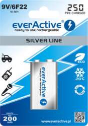 9V 250mAh akumuliators. 1gab. everActive Silver