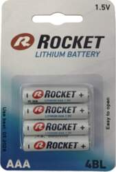 AAA baterijas Rocket Lithium, 4 gab
