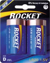 Rocket Alkaline D elements, 2 gab