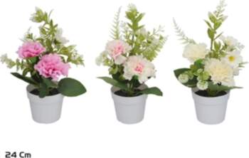 Artificial Carnation Mix Pot 24 cm