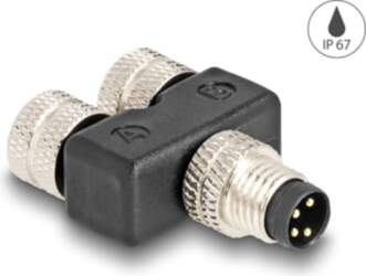 Delock M8 Y-Splitter A-coded 4 pin