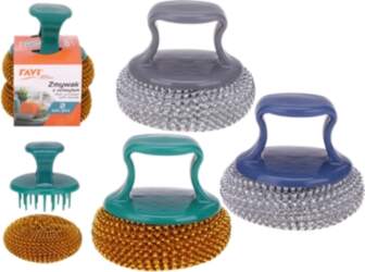Dish scrubber with handle, 8 x