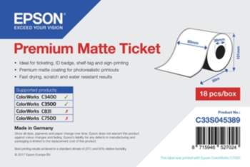 Epson Premium Matte Ticket - Roll: