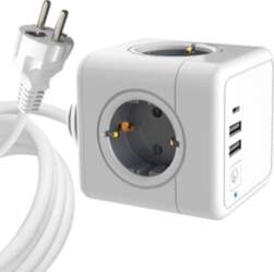 MicroConnect PowerCube, 4 Schuko outlets, MC-CUBE015USBC