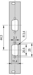 Schroff 19" Front Panel With D-Sub