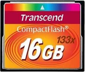 MEMORY COMPACT FLASH 16GB/133X TS16GCF133 TRANSCEND