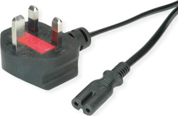 Value UK Power Cable, 2-pin, black