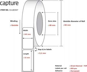 Capture Label 105x32, Core 40, CA-LB3047