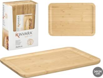 Rectangular bamboo cutting board, 1×34×24 cm