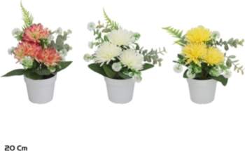 Artificial Chrysanthemum-Fern Pot 20 cm, 26x20x20