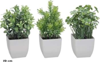 Artificial Pot Herbs Set 19 cm