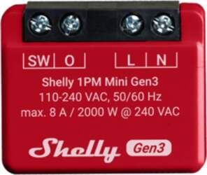 Shelly 1PM Mini Gen3 Controller, WiFi/Bluetooth