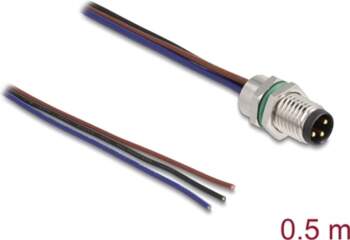 Delock M8 panel-mount cable A-coded 3