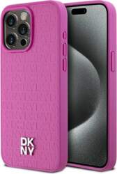 DKNY Leather Monogram Pattern Metal Logo