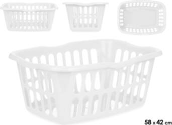 Rectangular basket, white, 24×58×42 cm, 85321