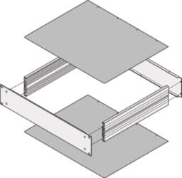 Schroff MultipacPRO Cover Plate, Plain, Depth