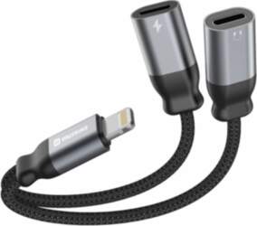 Swissten Textile Lightning Audio Charging Adapter