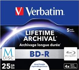1x5 Verbatim M-Disc BD-R Blu-Ray 25GB