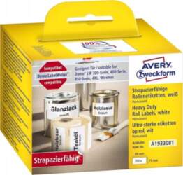 AVERY Avery A1933081, White, Rectangle, Permanent