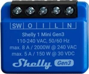Shelly 1 Mini Gen3 Controller, WiFi/Bluetooth